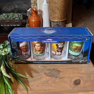 National Lampoon's Christmas Vacation Collector's Series Glass 4 Pack Set New